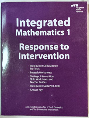 HMH Integrated Math 1 Response to Intervention Teacher Resources Blackline Masters