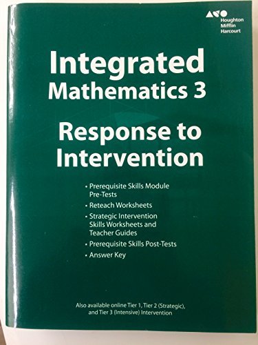HMH Integrated Math 3 Response to Intervention Teacher Resources Blackline Masters