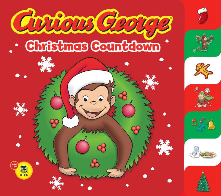 Curious George Christmas Countdown Tabbed  (CGTV): A Christmas Holiday Book for Kids