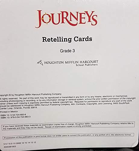 Journeys: Retelling Cards Grade 3 [Cards] Houghton Mifflin