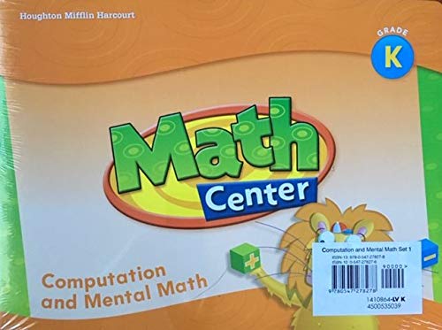 Houghton Mifflin Harcourt Math West Virginia Grab And Go Kit Math Center Cards Level k Set1 Computation and Mental Math