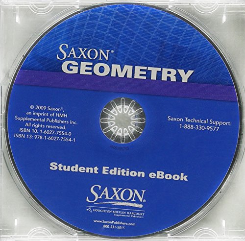 Saxon Math Geometry Student Edition eBook CDReplacement Kit 2009