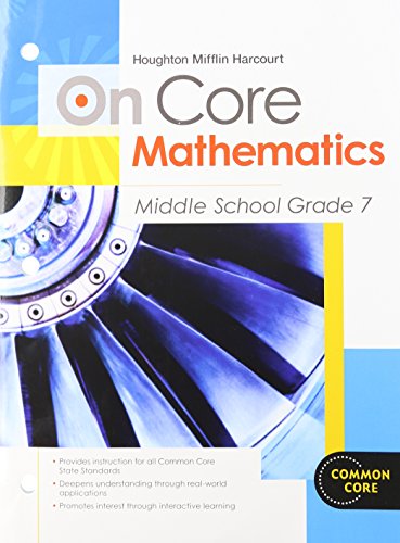 Houghton Mifflin Harcourt On Core Mathematics Student Worktext Grade 7