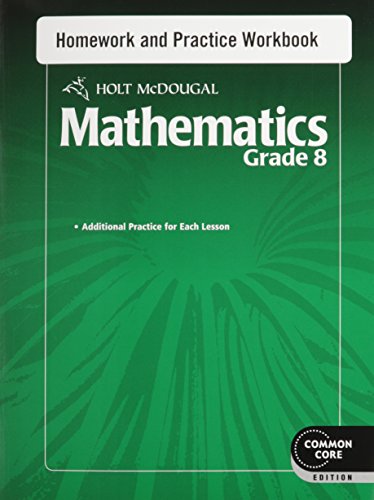 Homework and Practice Workbook Grade 8 (Holt McDougal Mathematics) [Paperback] Holt Mcdougal