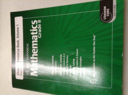 Holt McDougal Mathematics: Resource Book with Answers Grade 8 Volume 1 [Paperback] Holt McDougal