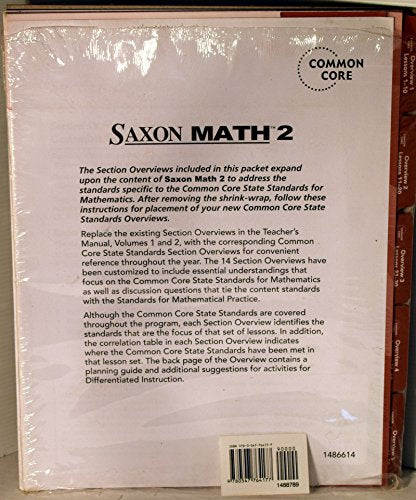 Saxon Math 2 Common Core Teacher's Manual Tabs Set