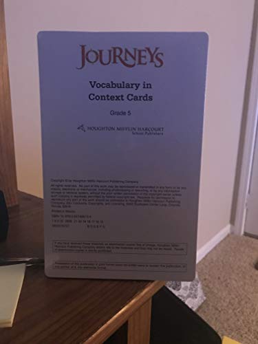 Journeys Vocabulary In Context Cards Grade 5