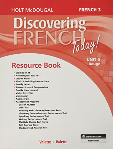 Holt McDougal Discovering French Today Resource Book Unit 05 Level 3