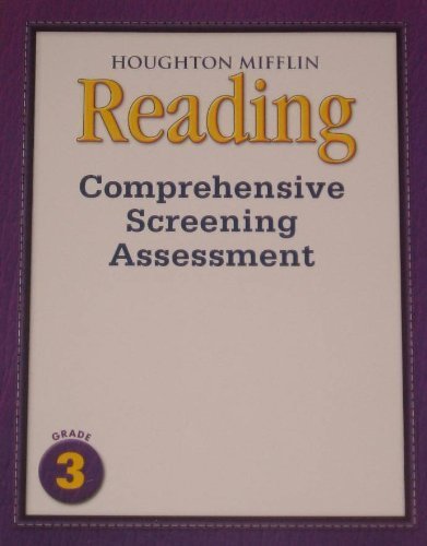 Houghton Mifflin Harcourt Journeys Comprehensive Screening Assessment Grade 3
