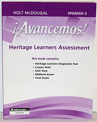 Holt McDougal Avancemos Heritage Learners Assessment Level 3