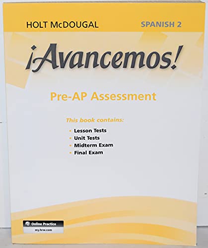 Holt McDougal Avancemos Pre-AP Assessment Level 2