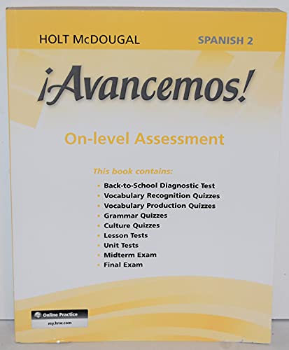 Holt McDougal Avancemos Assessment On-Level Level 2