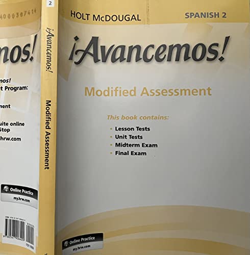 Holt McDougal Avancemos Modified Assessment Level 2