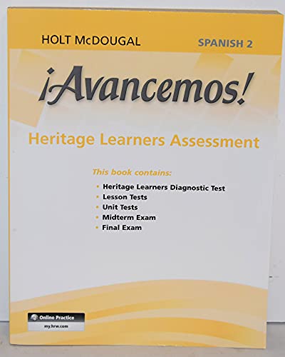 Holt McDougal Avancemos Heritage Learners Assessment Level 2