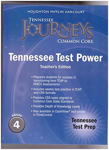 Houghton Mifflin Harcourt Journeys Tennessee Test Prep with Answer KeyGrade 4