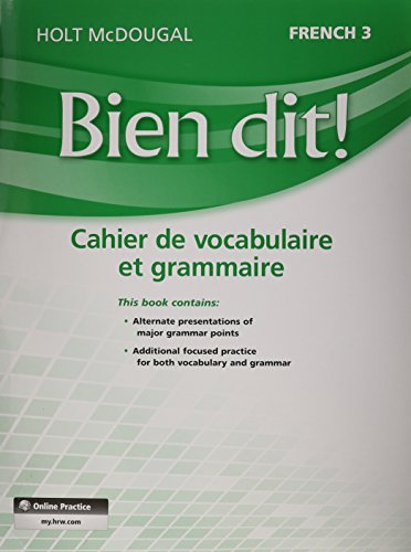 Bien dit! Vocabulary and Grammar Workbook Student Edition Level 3