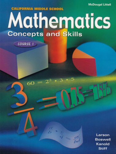 McDougal Littell Middle School Math California: Student Edition Course 1 2001 MCDOUGAL LITTEL