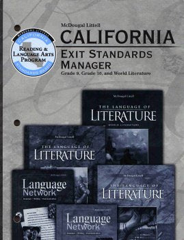 California Exit Standards Manager: Grade 9, Grade 10 and World Literature [Paperback] McDougal Littell