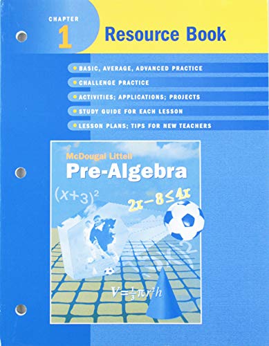 McDougal Littell Pre-Algebra: Resource Book Chapter 1 [Paperback] McDougal Littell