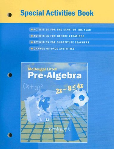 McDougal Littell Pre-Algebra Special Activities Book [Paperback] McDougal Littel