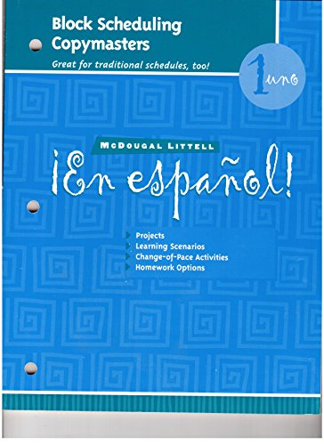 ?En Espa?ol!: Block Scheduling Copymasters Level 1 (En Espanol!) Mcdougal Littel