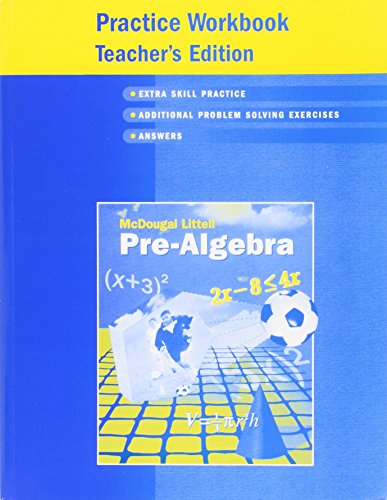 Pre-Algebra Practice Workbook Teacher's Edition [Paperback] McDougal Littell