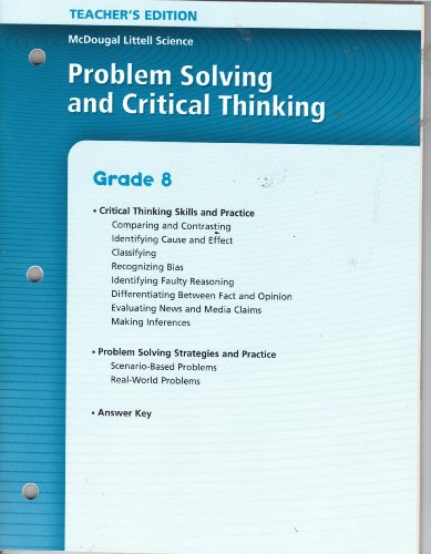 Science, Problem Solving and Critical Thinking, Teacher's Edition, Grade 8 [Paperback] McDougal Littell