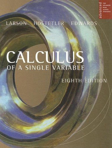 Calculus Of A Single Variable For Advanced High School Students, 8th Edition Larson, Ron