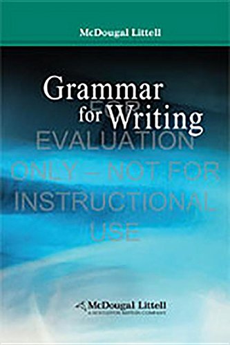 Grammar for Writing McDougal Littell