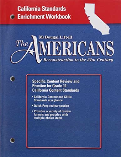 The Americans: Standards Enrichment Workbook Grades 9-12 Reconstruction to the 21st Century [Paperback] MCDOUGAL LITTEL