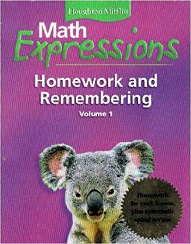 Math Expressions Hmewk&Rembr Consm L1 V1