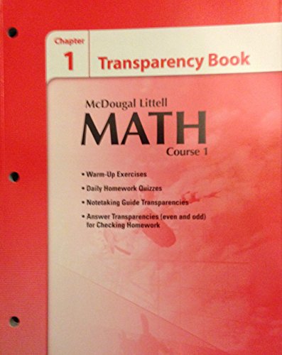 McDougal Littell Math Course 1: Chapter Transparency Book Chapter 1 [Paperback] McDougal Littel