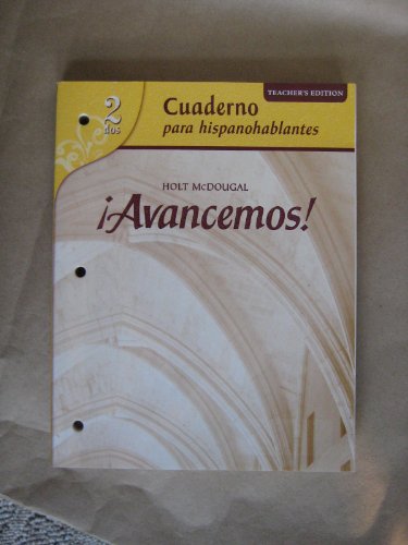McDougal Littell Ã­Avancemos! Cuaderno para hispanohablantes Workbook Teacher'sEdition Level 2