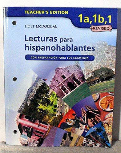 McDougal Littell Ã­Avancemos! Lecturas para hispanohablantes Workbook Teacher'sEdition Levels 1A/1B/1