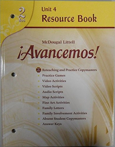 McDougal Littell Ã­Avancemos! Unit Resource Book 4 Level 2
