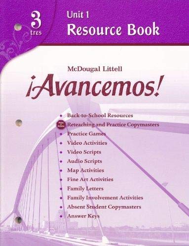 Avancemos! 1 Unit 1 Transparency Book [Paperback] McDougal Littell