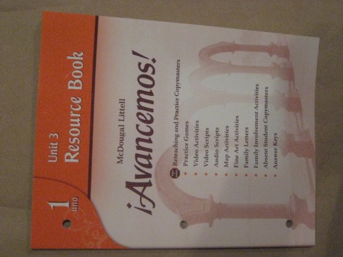 McDougal Littell Ã­Avancemos! Unit Resource Book 3 Level 1