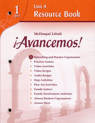 McDougal Littell Ã­Avancemos! Unit Resource Book 4 Level 1