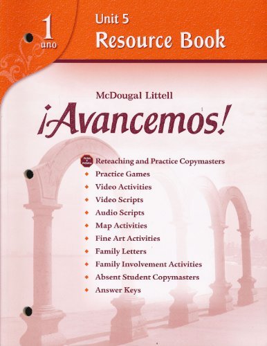 McDougal Littell Ã­Avancemos! Unit Resource Book 5 Level 1
