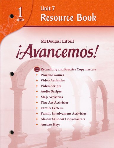 McDougal Littell Ã­Avancemos! Unit Resource Book 7 Level 1