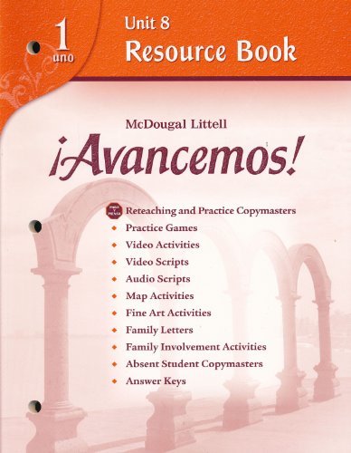 McDougal Littell Ã­Avancemos! Unit Resource Book 8 Level 1
