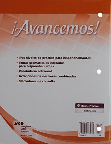Â¡Avancemos! Cuaderno para hispanohablantes (Student Workbook) with ReviewBookmarks Level 1