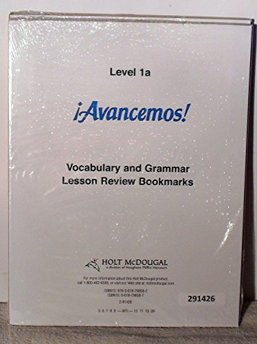 Â¡Avancemos! Lesson Review Bookmarks Level 1A