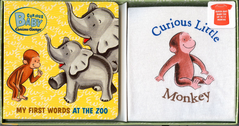 Curious Baby: My First Words at the Zoo Book & T-Shirt Gift Set