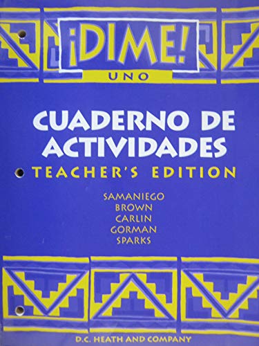 Dime Uno Cuaderno De Actividad [Paperback] Mcdougal Littell/Houghton Mifflin