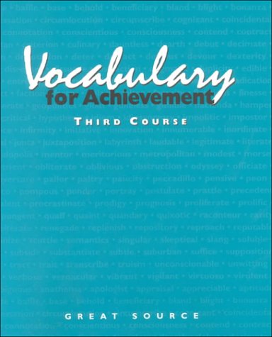 Great Source Vocabualry for Achievement Workbook Grade 9 Third Course