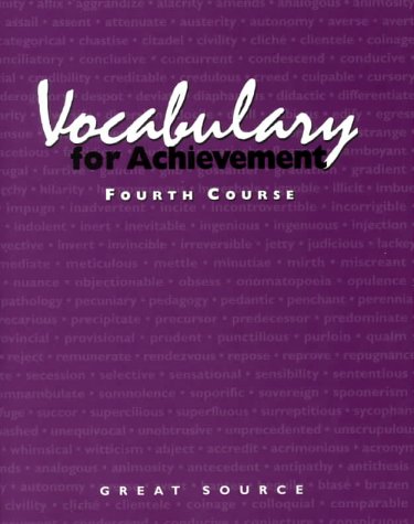 Great Source Vocabualry for Achievement Workbook Grade 10 Fourth Course