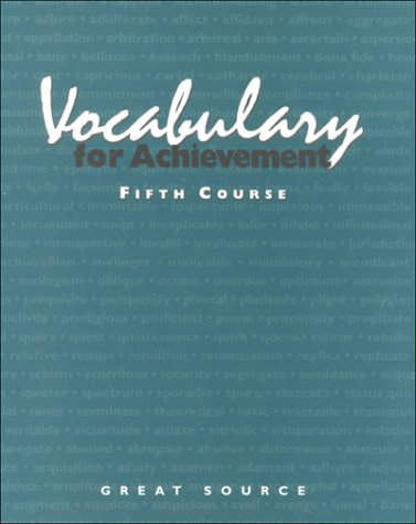 Great Source Vocabulary For Achievement Fifth Course Grade 11
