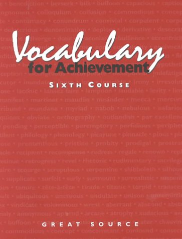 Steck Vaughn Vocabulary for Achievement Student Edition, Sixth Course