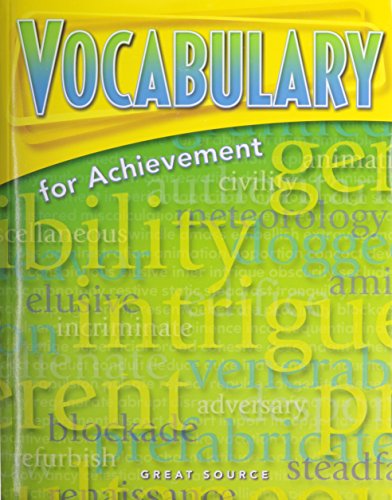 Great Source Vocabulary for Achievement  Student Edition Grade 8 Second Course 2006
